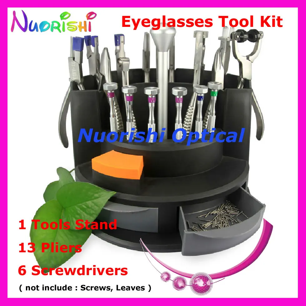 Top Quality Eyewear Eyeglass Glasses Repairing Tool Kit Set 13 Pliers 6