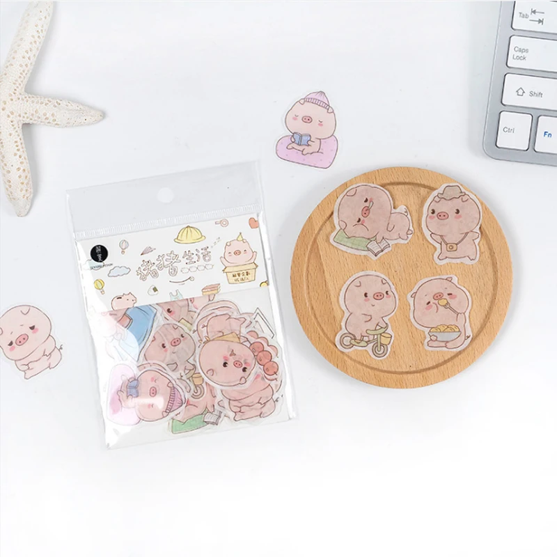 

45 Pcs/Lot Jiejue Cute pig animal decoration paper sticker package DIY diary decoration sticker album scrapbooking