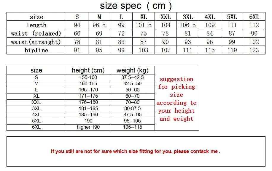 size spec