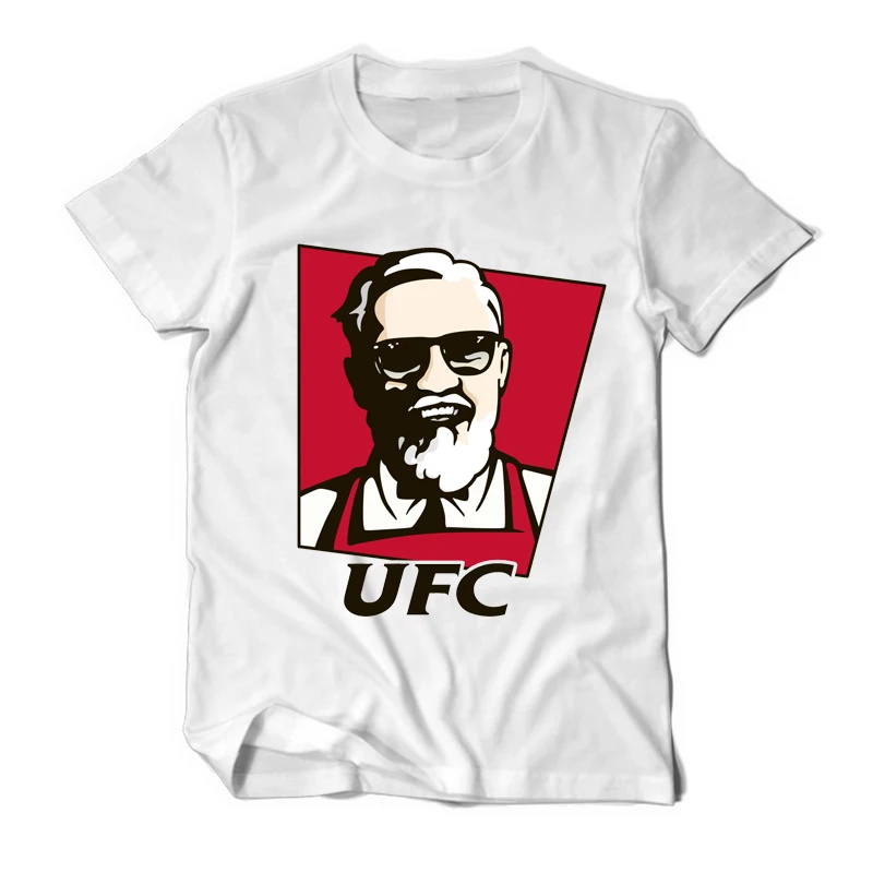 Летняя футболка Conor McGregor UFC KFC Colonel Harland Sanders с креативным дизайном, футболка с коротким рукавом, мужские хлопковые футболки, забавная футболка - Цвет: JP0039