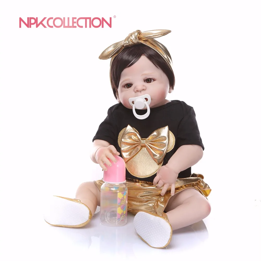 

55cm Full Silicone Reborn Baby Doll Toy Lifelike Vinyl Princess Newborn Babies Girl Boneca Xmas Gift Fashion Birthday Present
