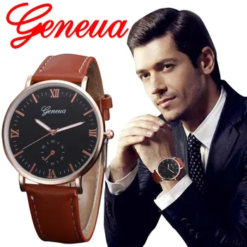 

Luxury Brand Business Mens Retro Design Leather Analog Alloy Quartz Wrist Watch relogio masculino Men Watches Sports Wristwatch