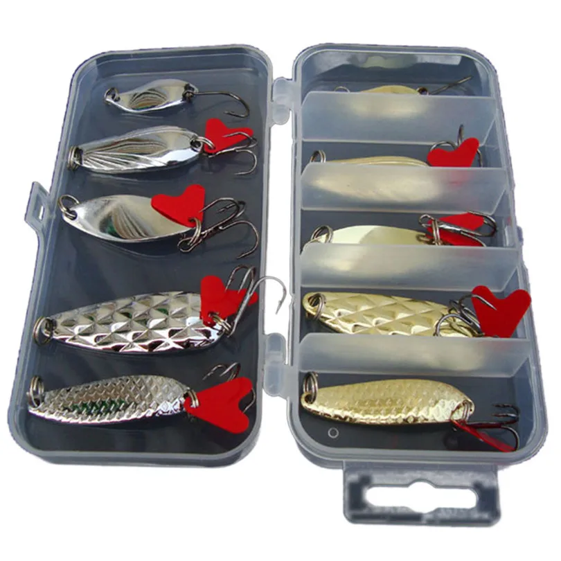 

10pcs/set Metal Lure Set Head Jig Hooks Fishing Baits Set Tackle Multisize Artificial Baits River Lake Fishing Accessories 4A