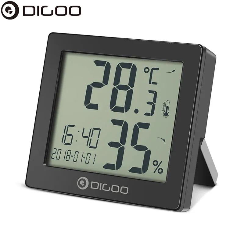 

DIGOO DG-C11 Digital Clock Table Desktop Alarm Clock with Temperature Thermometer Humidity Hygrometer Hourly Chime Calendar