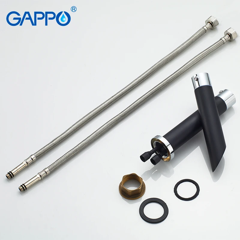 GAPPO смеситель для раковины черный водопад кран для раковины смесители для ванной воды кран на бортике смеситель для раковины
