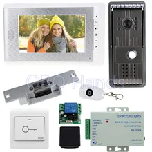 7 ”ató con alambre el teléfono video de la puerta kit set con IR cámara del timbre del intercomunicador + cerradura eléctrica + fuente de alimentación + para el sistema de control de acceso