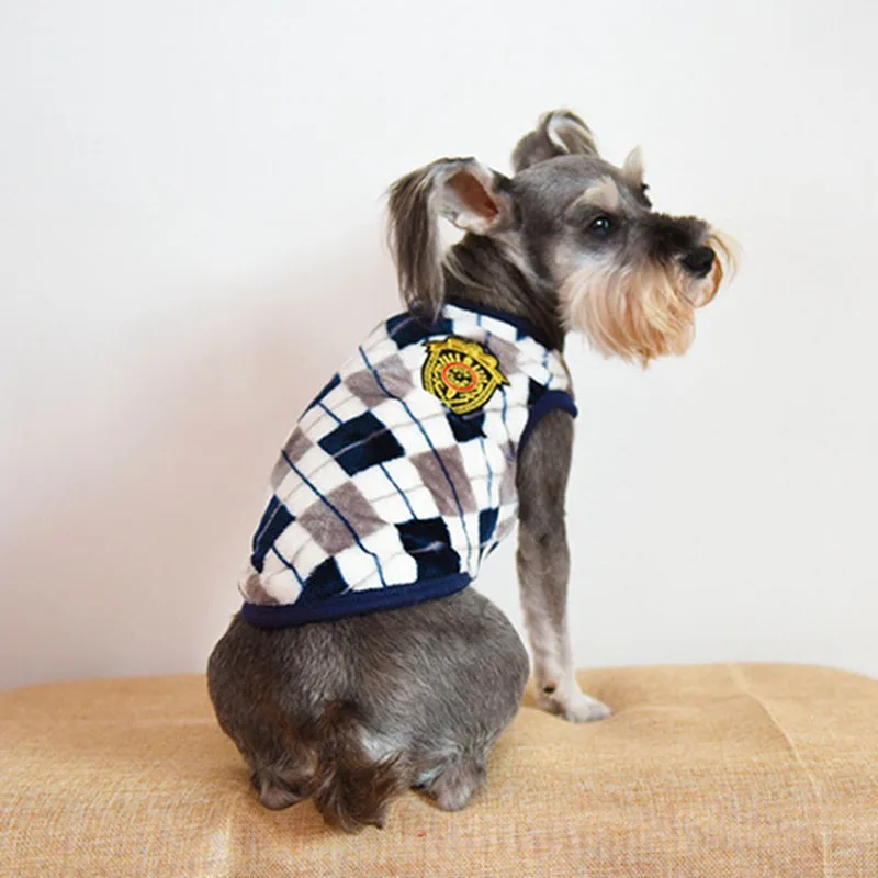 SYDZSW Pet Clothing Dog Puppy Coat Fashion Rhombus Plaid Printed Small Dog Vest Costume Soft Flannel Cat Apparel Lots In Stock6