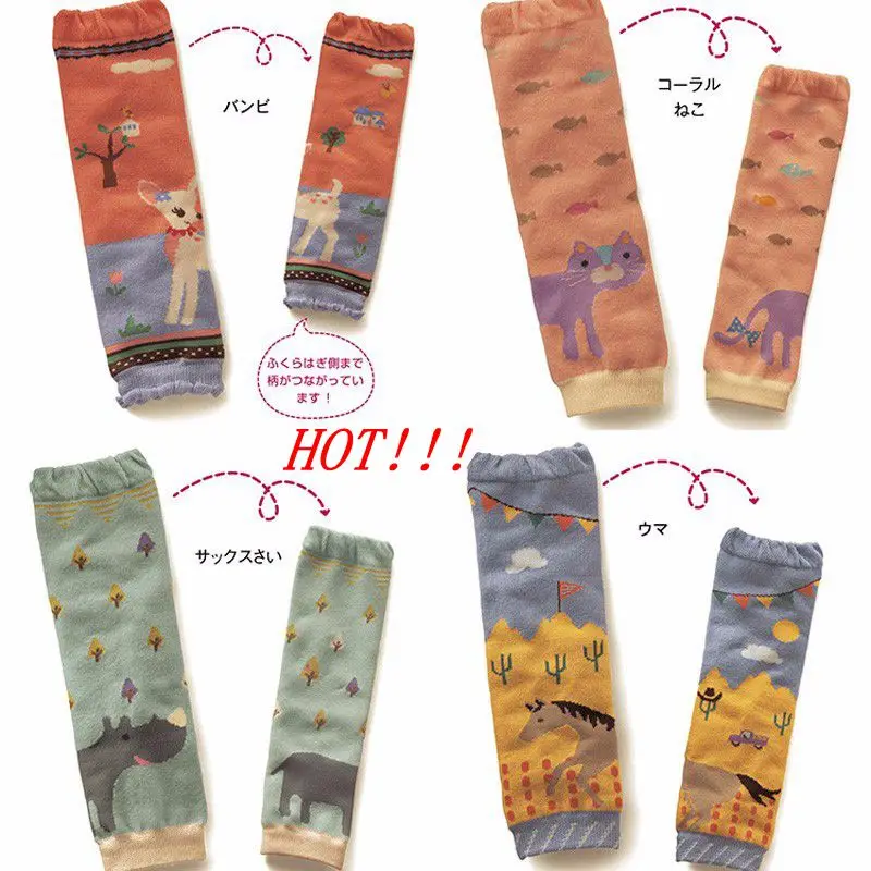 Cotton Baby Leg Warmers Animal Knitted Cute Infants Baby Knee Pads