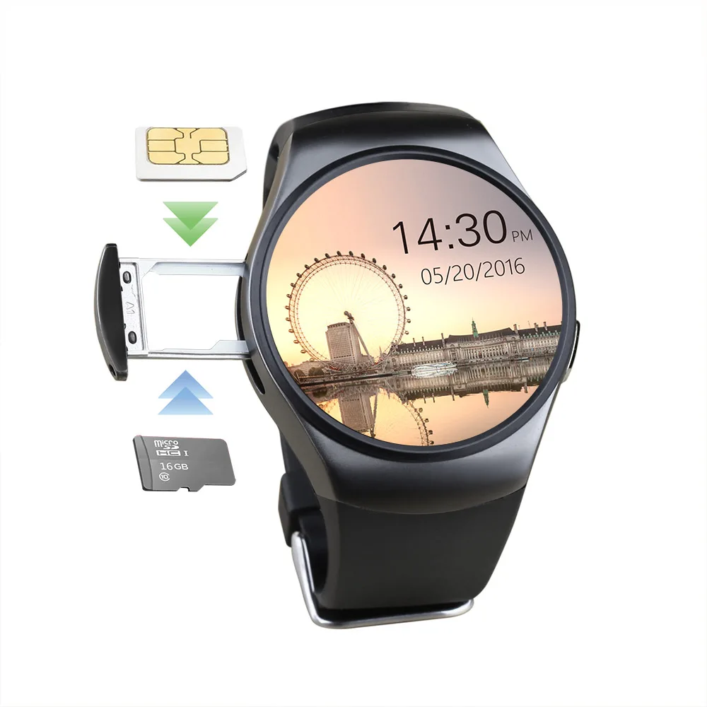 KW39 Bluetooth Смарт часы телефон полный экран Поддержка TF карты и sim-карты Smartwatch сердечного ритма для Android samsung Google, HTC LG