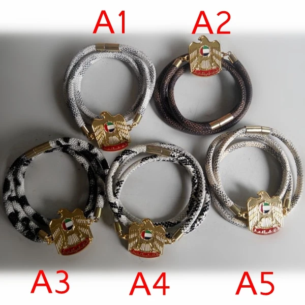 

Double infinity leather wrap UAE type charms bracelet