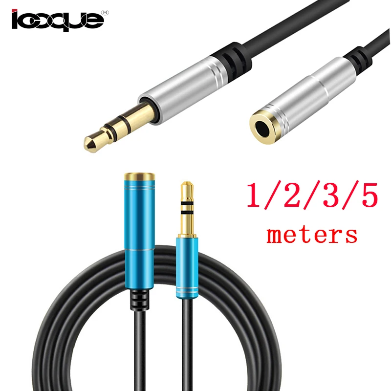 

Icoque Earphone Jack 3.5mm Audio Extension Cable 5m Male to Female 1m 3m Aux Cables for Headphones Computer Phone Cord Extender