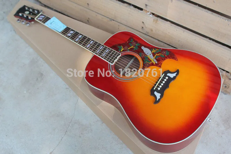 

Free shipping rosewood fingerboard hummingbird DOVE 41 inch acoustic guitar can add fishman guitar 14917