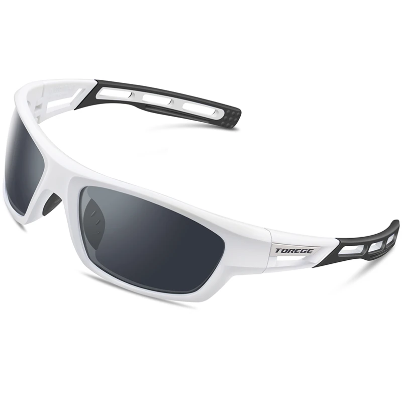 New Fashion Polarized Sunglasses for Men Women Male Driving Fishing Baseball Glasses TR90 Polarised Goggles UV400 Eyewear - Цвет линз: White Black