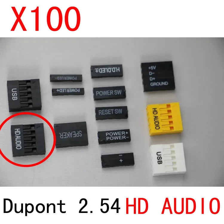 100 шт. 2X5Pin 2 54 dupont разъем надпись HD аудио TJC8 мм шаг заменить Molex | Обустройство дома