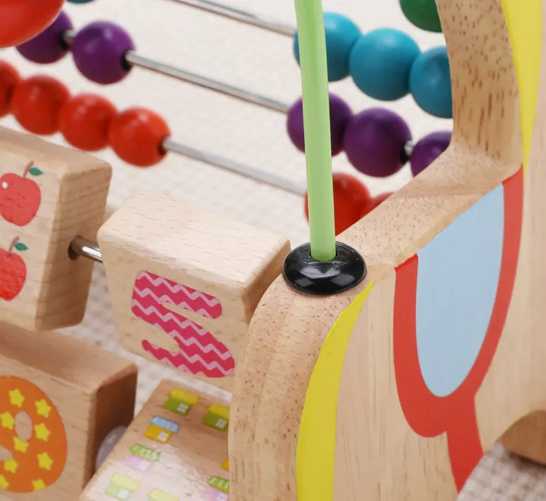 Мультяшная деревянная лошадь компьютерная рамка для раннего обучения обучающие игрушки троянская лошадь круглый шарик расчет Цельный Детский блок подарок