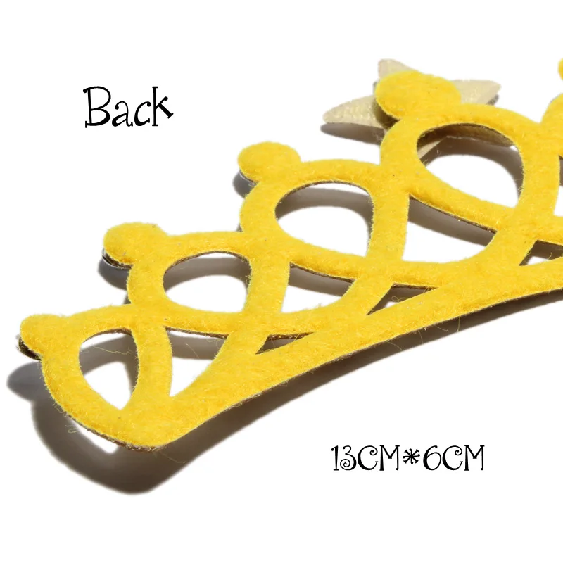 120 шт 13 см Новорожденные винтажные аппликации корона для детей головные уборы Модные Блестящие нетканые фетровые нашивки "Корона" для волос аксессуары