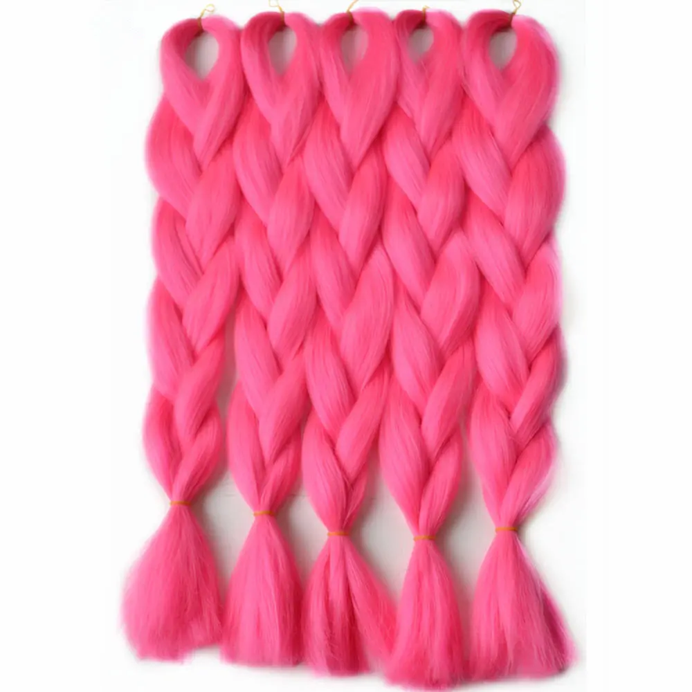 Feilimei синтетический Омбре плетение волос японское волокно Джамбо косы серый блонд фиолетовый, синий, зеленый розовый крючком волосы