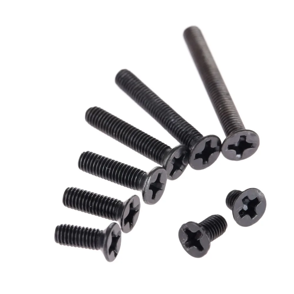200P M3 Black Carbon Steel Phillips Screws Set Allen Hex Socket