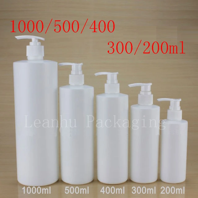 Botellas rellenables de plástico de 200ml, dispensador de bomba prensada  Pet blanco, contenedor de cosméticos para loción, Aceite de Masaje, champú  y crema - AliExpress