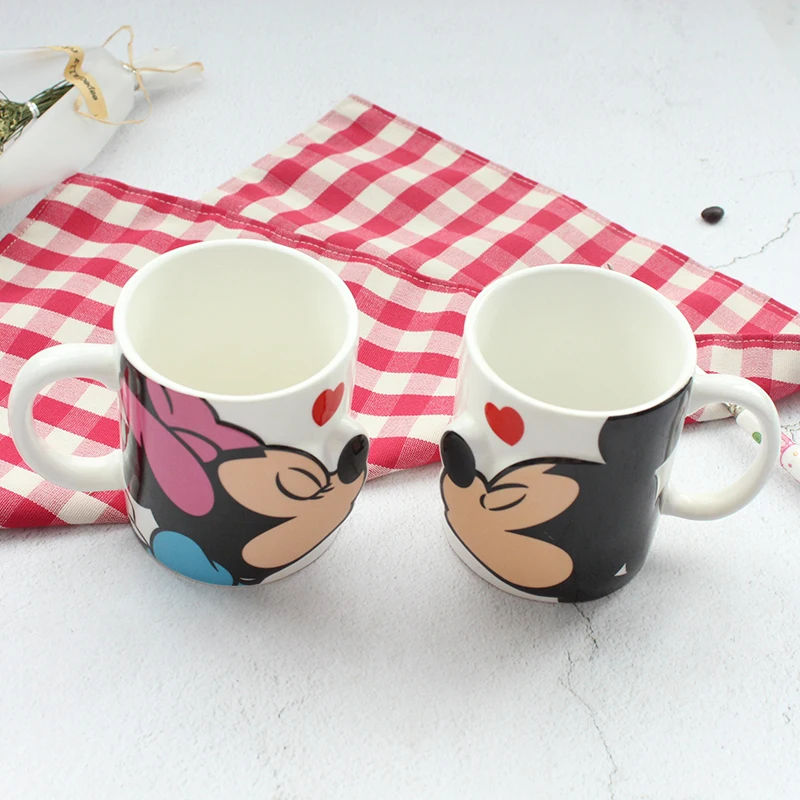 

Cartoon couple coffee cup 3d Disney stereoscopic creative Mickey Minnie Cute 2 pcs mug cup discount for festival gifts