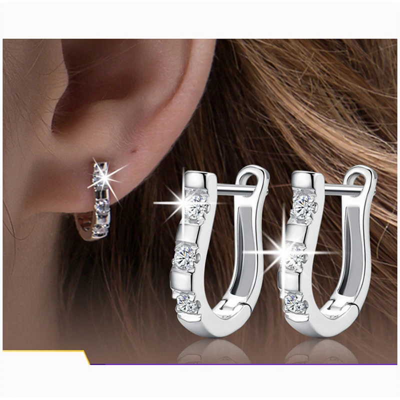 Silver Plated Australia Shining Cz Zircon Crystal Earrings Silver Plated Australia Shining Cz Zircon Crystal Earrings Ear Studs Fashion Jewelry Whole Xh402 In Stud From Accessories On