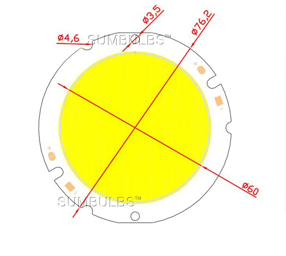 76MM Round COB LED Chip On Board Lamp DC30-33V 20W 30W LED Light Bulb Source for Spotlight Downlight  Warm Natural Cold White (1)