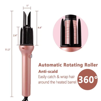 

Automatic Curling Iron Hair Curler Wand Curl Rotating Magic Hair Curling Iron Salon Tools Titanium Auto Hair Curlers Eu Plug