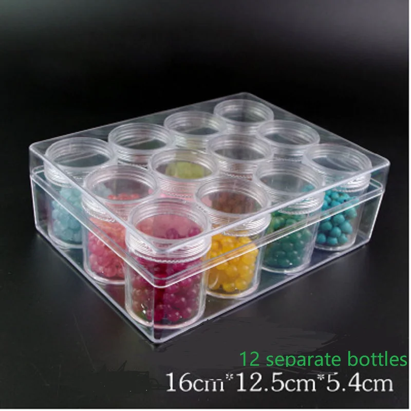 

24 Grid Transparent Plastic Storage Small Round Box Bead Parts Silver Clip Buckle Silver Accessories Classification Home Storage