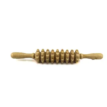 

Yoga Meridian Bar No Paint Ecru Nine Rounds Thick Shaft Whole Body Massage Roller Pounded His Waist Back Massage Neck Leg Wooden