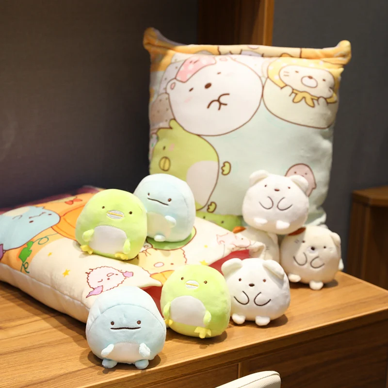 Плюшевая подушка Sumikko Gurashi, 8 шт., японская анимация, Sumikko Gurashi, мягкая подушка, уголок, био, мультяшная игрушка для детей, девочек