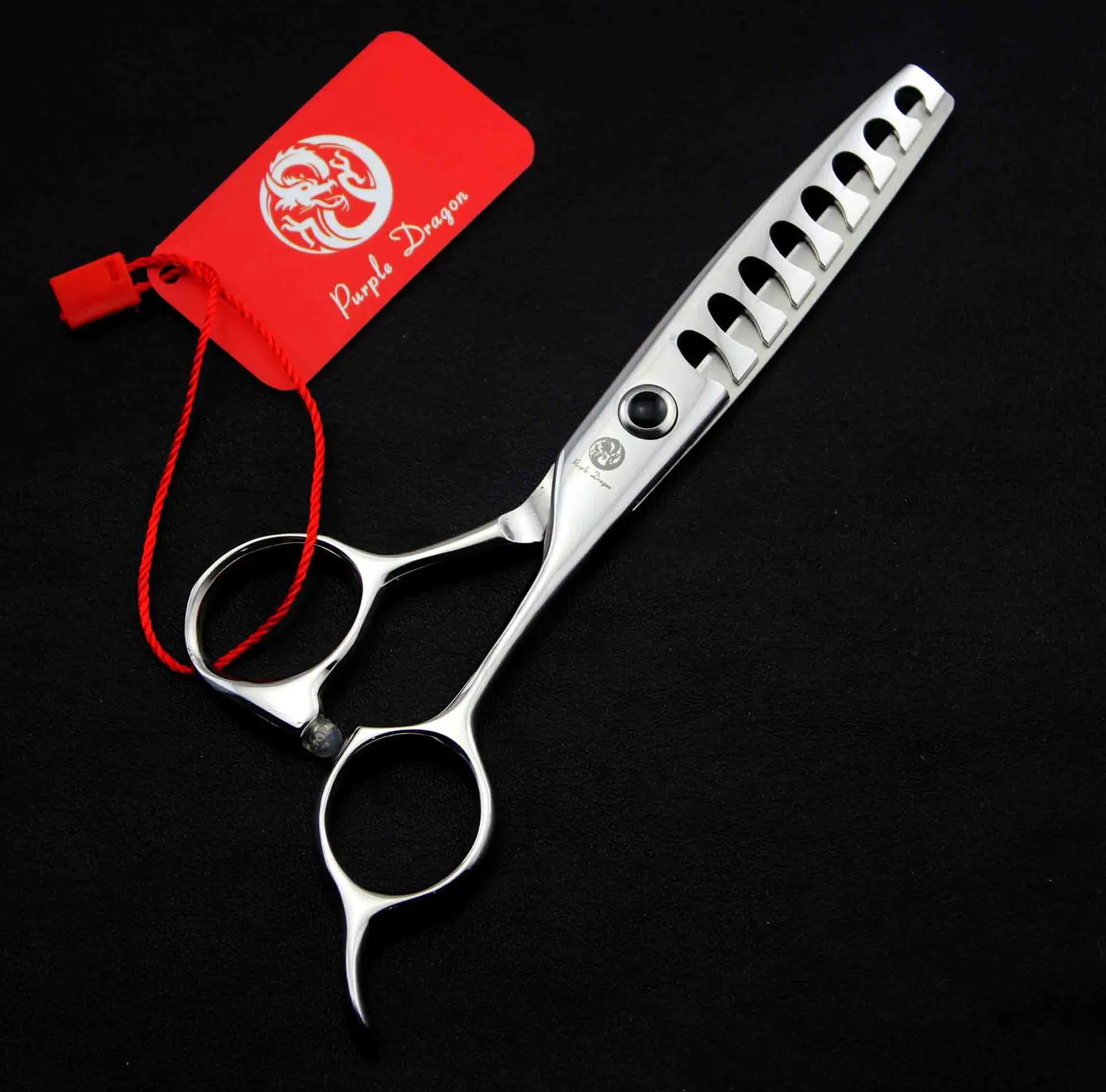 

Professional 440C 5.75 inch hair scissors play thin hair cut double teeth