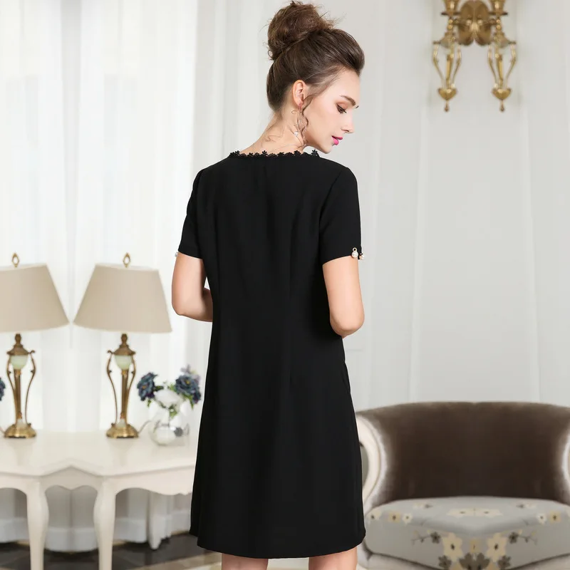OUYALIN L-XXXL 4XL 5XL Большие размеры летнее платье Для женщин Цвет блока лоскутное прямые женские офисные элегантные платья