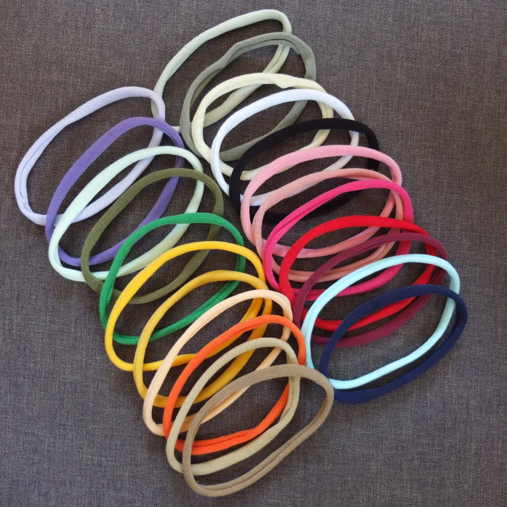 Soft Thin Nylon Headband Skinny Stretchy Kids DIY Hair Bows Elastic Headbands