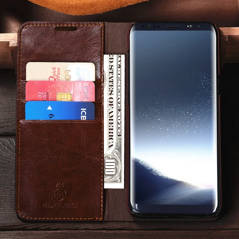 Бумажник из натуральной кожи с держателем для карт откидной Чехол Note 10 + 9 samsung NOTE 8