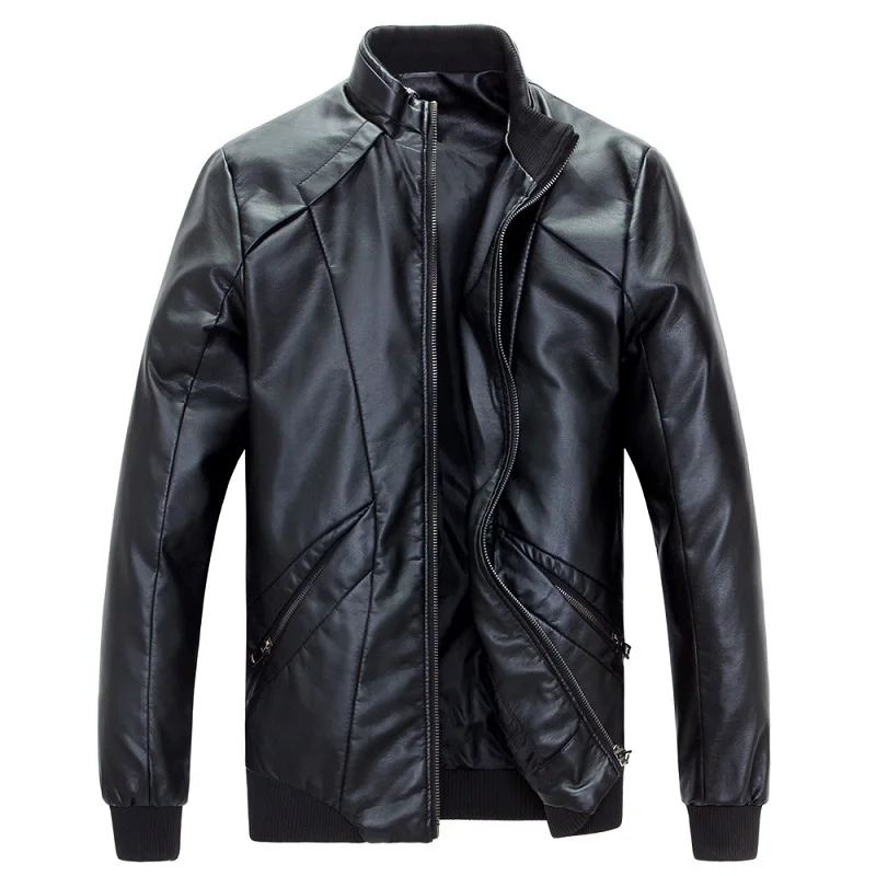 2015 Hot Sale Male Leather Jacket European Fashion Style PU Leather