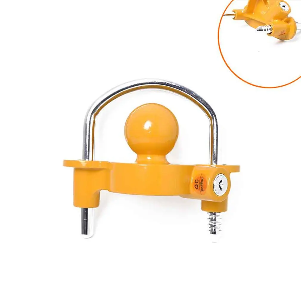 

Car Flower Blue U-type Trailer Anti-theft Lock Yellow Round Handle Handle Ball Cover Trailer Lock Auto Parts Wear-resistant