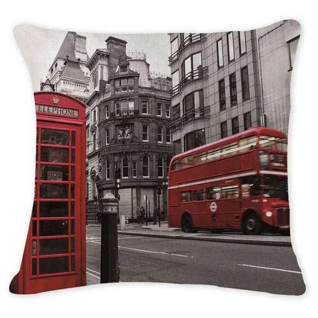Стильные чехлы для подушек автобус всемирно известный город декоративные подушки для дивана милые офисные 18 Хлопок Льняные домашние Лондон подушка - Цвет: 2