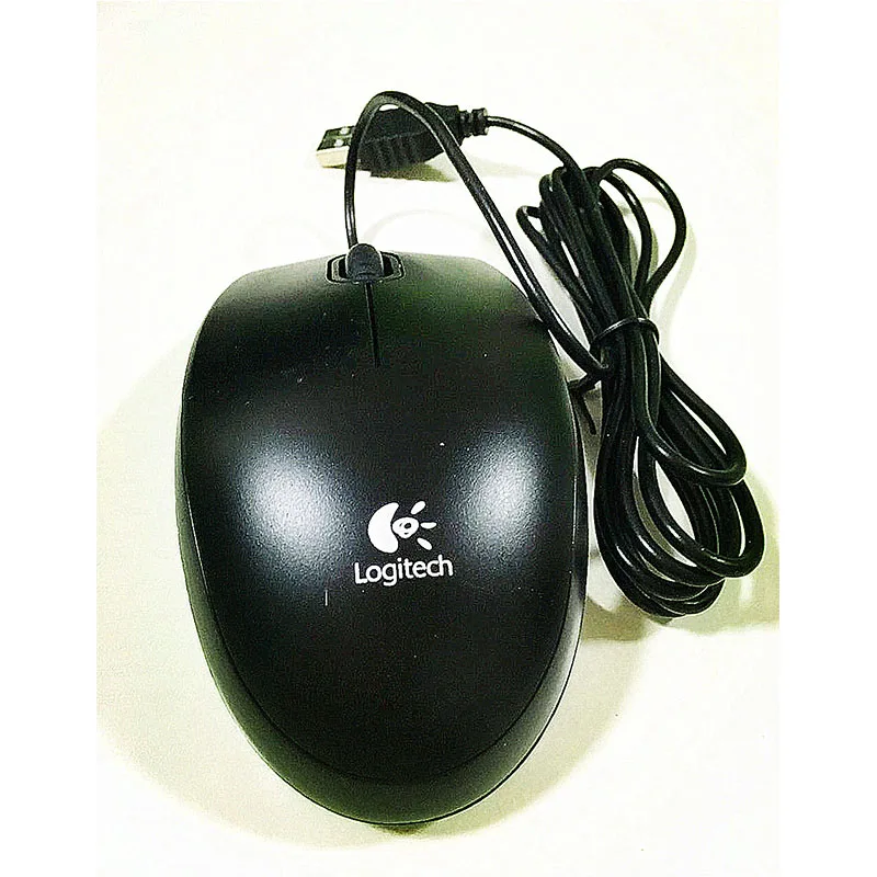 Original Logitech Mouse M100r Comfortable Black White Wired Mouse