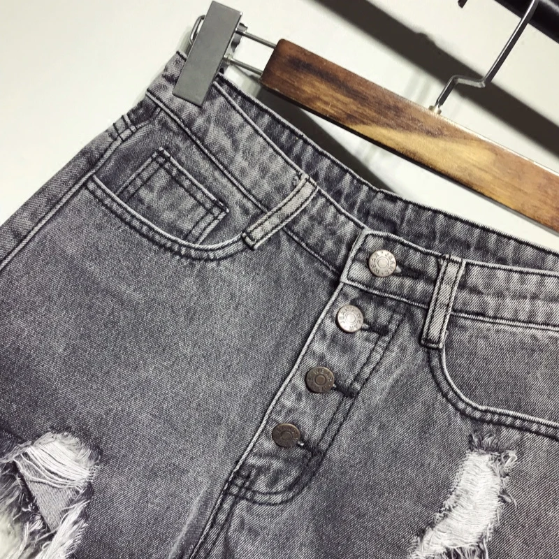 B2387 Новинка, летние джинсовые шорты для студентов, для женщин, для шоу, тонкие, широкие, с краями, с высокой талией, с дырками, дешевые