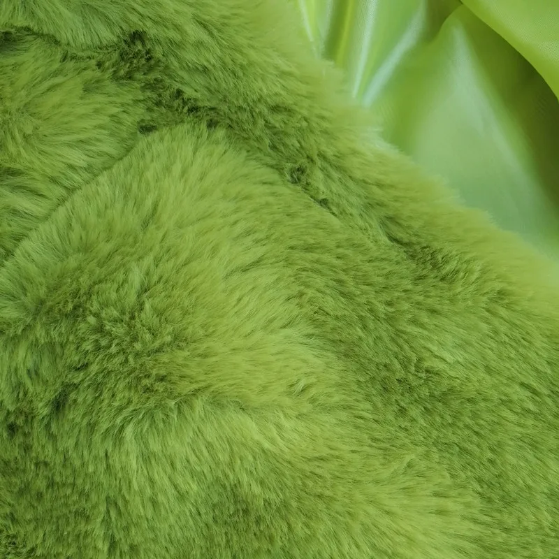 BOOFEENAA, модное короткое пальто из искусственного меха лаймового зеленого цвета, зимний неоновый флуоресцентный теплый кардиган, укороченная куртка, пушистые плюшевые пальто C48AH36