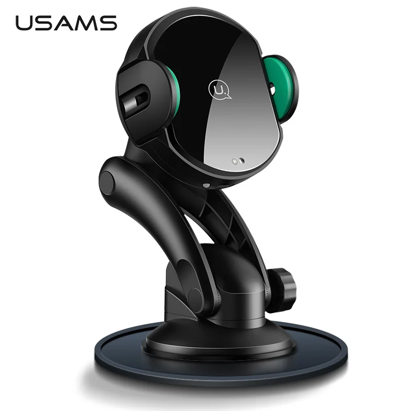 

USAMS Qi Car Wireless Charger for iPhone Samsung Automatic Infrared Induction 10W Fast Wireless Charging Car Phone Holder Stand