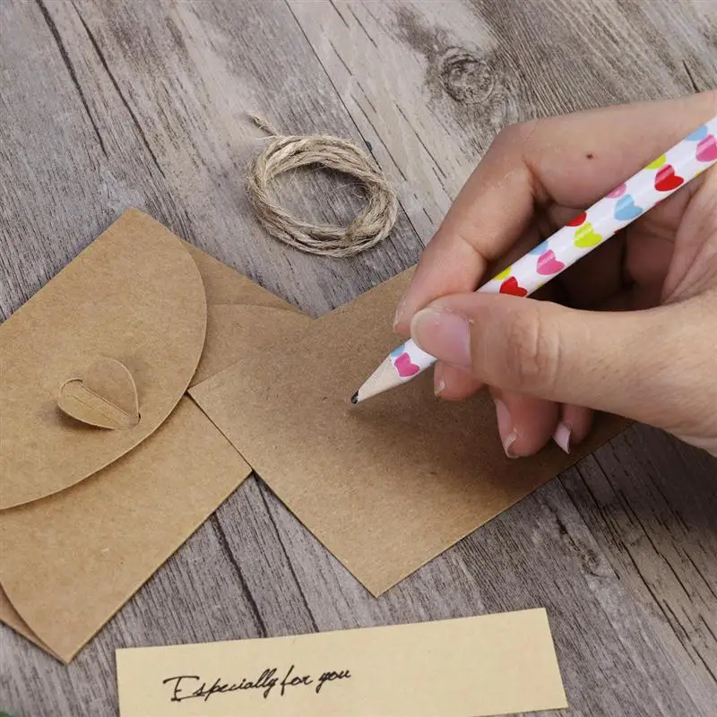  10PCS Kraft Paper Greeting Cards With Dried Flower Thank You Cards Christmas Gift Cards Wedding Bir - 32840608811