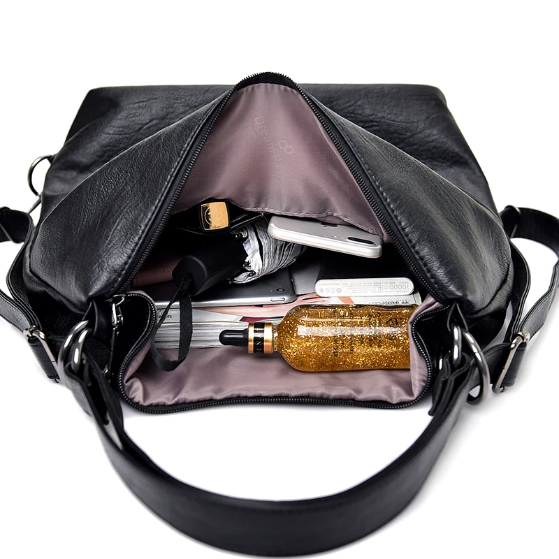 جديد Multifuction حقائب النساء حقائب مصمم 2019 الإناث الكتف حقيبة ساعي سيدة حمل سعة كبيرة جاكيت جلدي-مقبض حقيبة