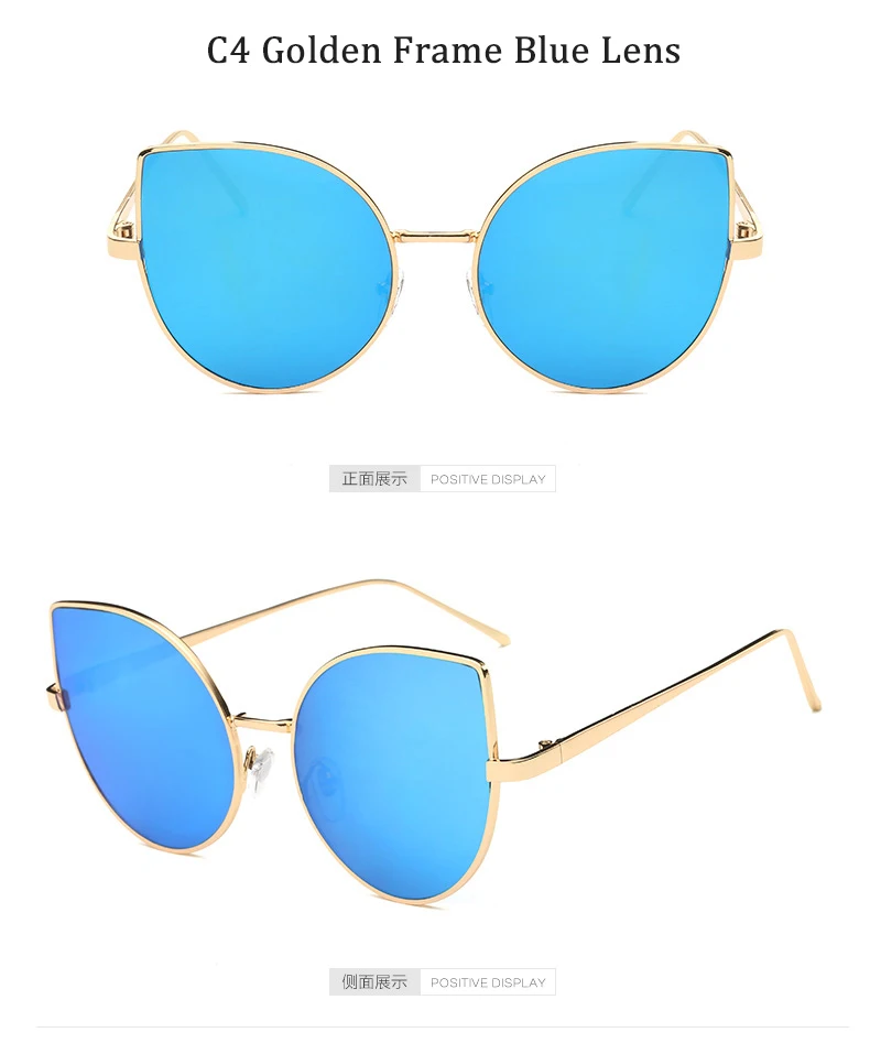 Luxury Cat Eye Sunglasses Women PATEN 2017 New Stylish Sunglass Beach Fashion Metal Mirror Glasses Female for Night Club UV400 3236  (8)