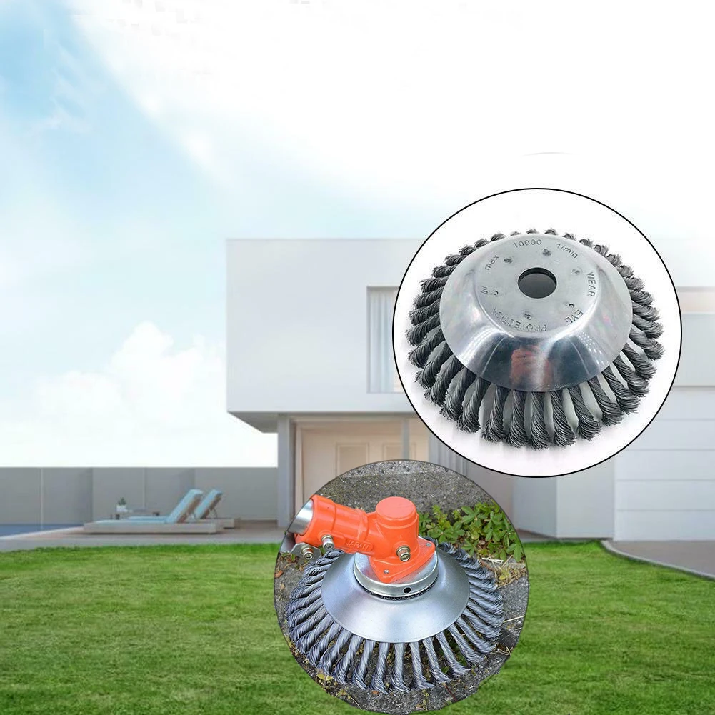 Garden Weed Brush Wheel Grout Steel Wire Rotary Replacement Bowl Type Trimmer Twisted Accessories Cutter Practical Grass