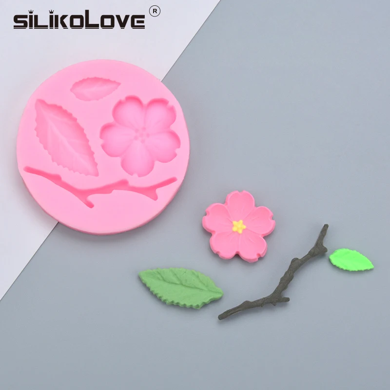 SILIKOLOVE DIY 3D сливы силиконовые формы в виде цветка помадка ремесло торт Конфеты Шоколад свадебный торт украшения инструменты экологически чистые