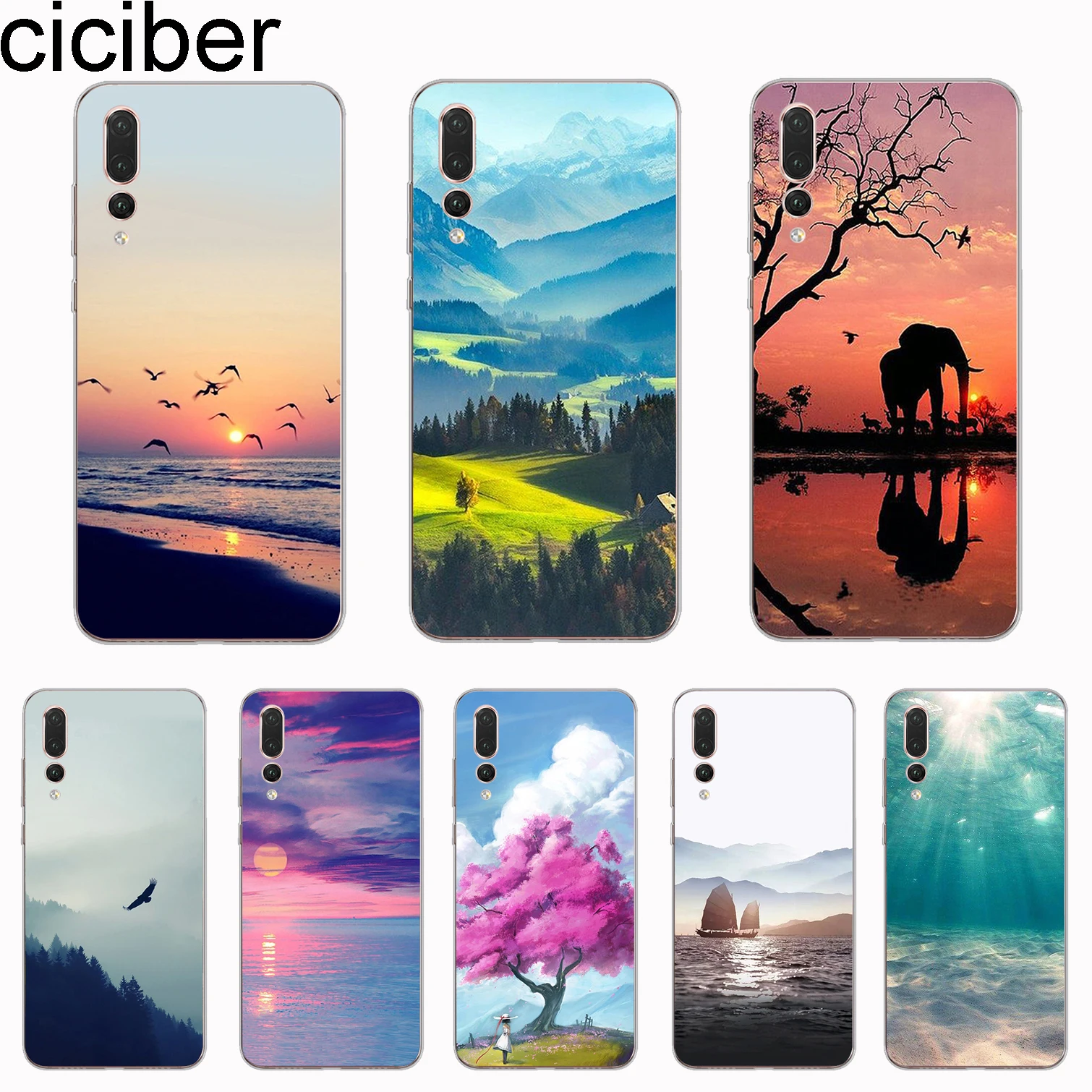Чехол ciciber для Mate 20 10 9 Lite Pro X Huawei P20 Plus P чехлы телефонов мягкий ТПУ ландшафтный
