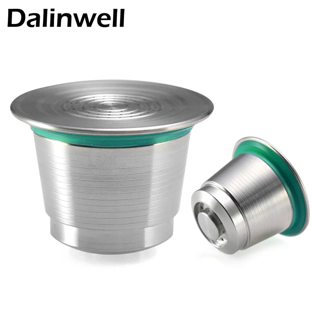 

Stainless Steel Metal Nespresso Reusable Coffee Filter Cup Dripper Refillable Capsule For Nespresso Machine With 1 Spoon 1 Brush