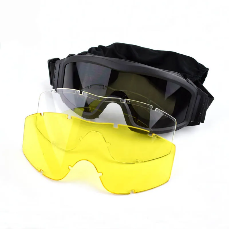 

Three Colors Tactical Glasses Paintball Airsoft Shooting Goggles Hiking Eyewear Military Goggles Sport Protection Sunglasses