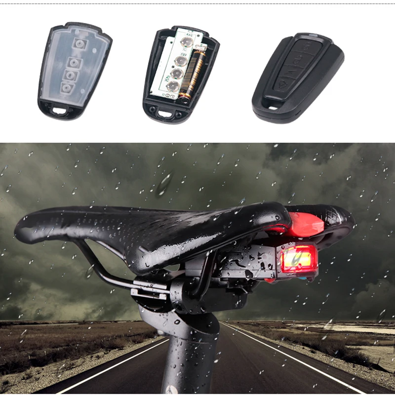 USB Bicycle Alarm Anti-theft Waterproof Lock Alarm Wireless Remote Control Taillights Lock Warner Bicycle Rechargeable Lights